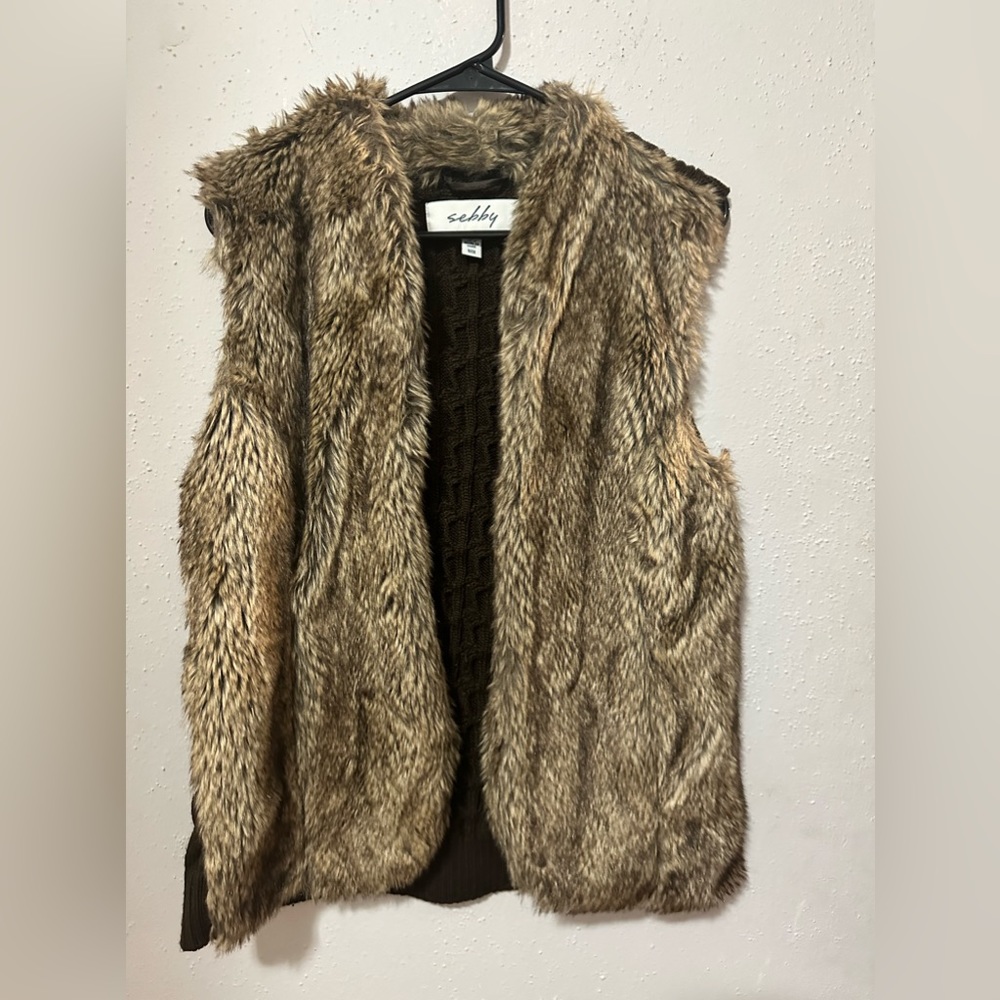 Brown Faux Fur Vest